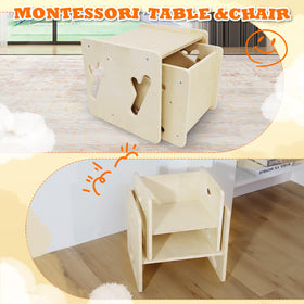 Puecrof solid wood legs provide stability for meals, drawing, and early learning.