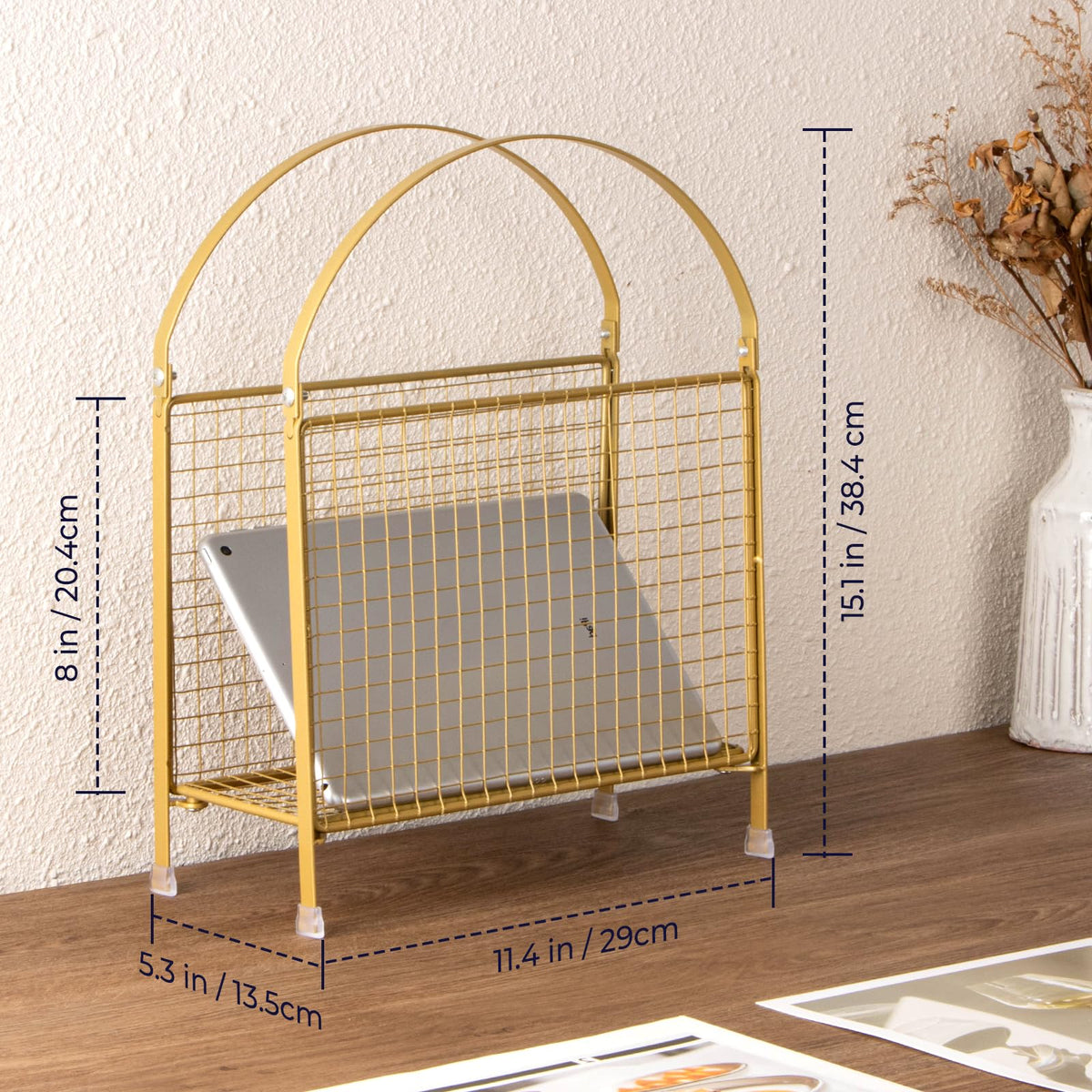 PUERSI multi functional storage for magazines books vinyl and letters in one place