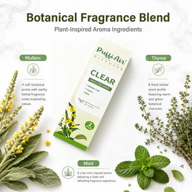 PUFFIAIR mullein thyme mint profile close-up highlighting plant-based notes.