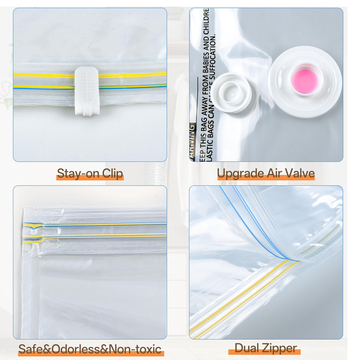 PUFTEM double-zip seal bag for airtight protection.