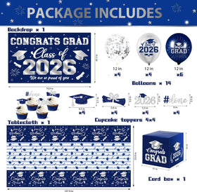 Pugipien 2026 graduation balloons and toppers decorate desserts and tables