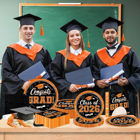 Pugipien Class of 2026 decor adds bold black and orange flair to photos.