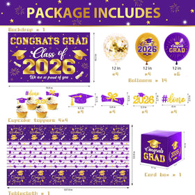 Pugipien cupcake toppers highlight desserts with Class of 2026 flair.