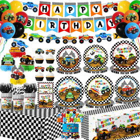 Pugipien Monster Truck balloons pack boosts party vibe with bold colors for a lively celebration
