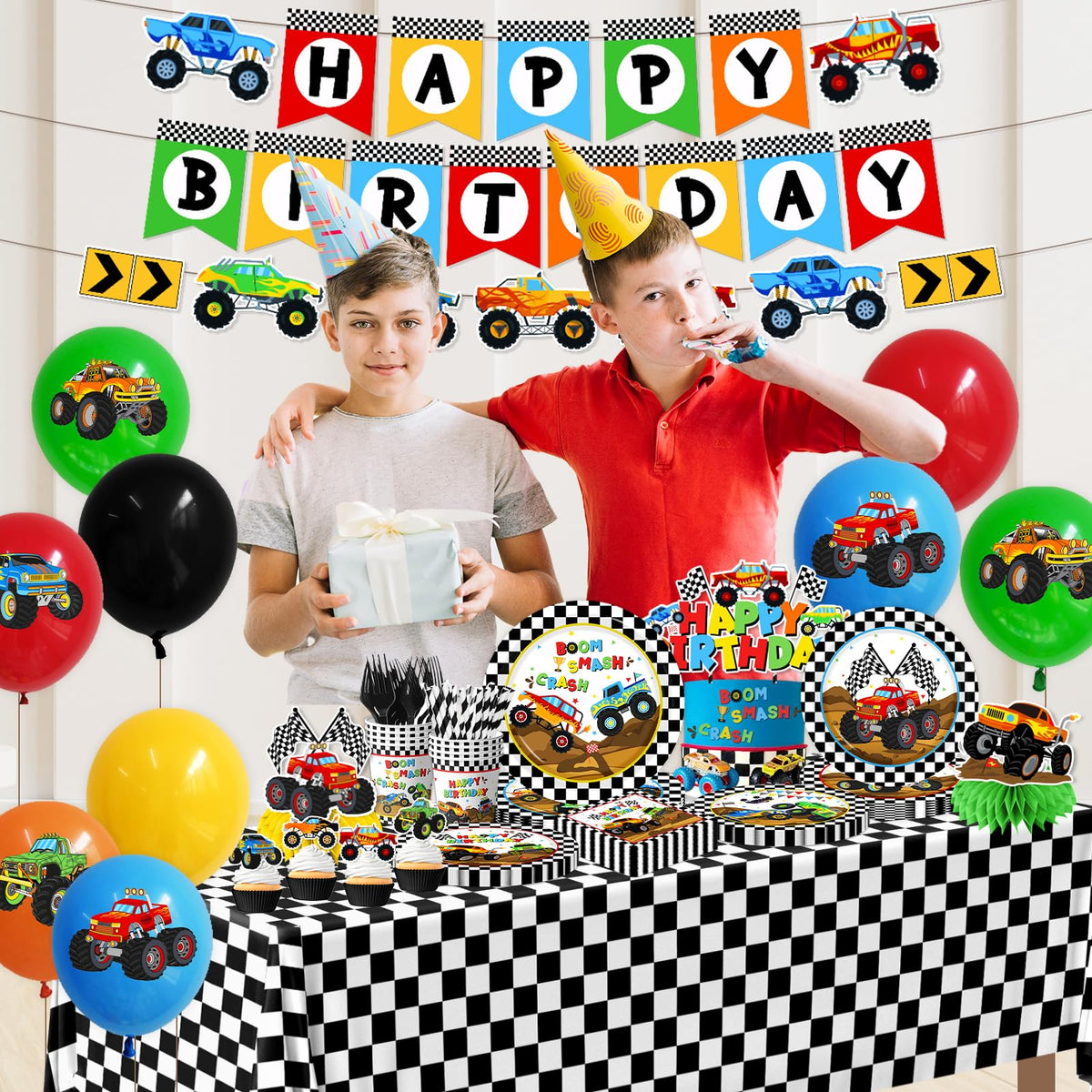 Pugipien Monster Truck cake topper creates a bold centerpiece for treats and photos