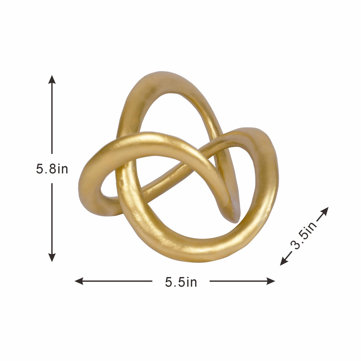 PUHOZN gold knot sculpture mantel display as focal point