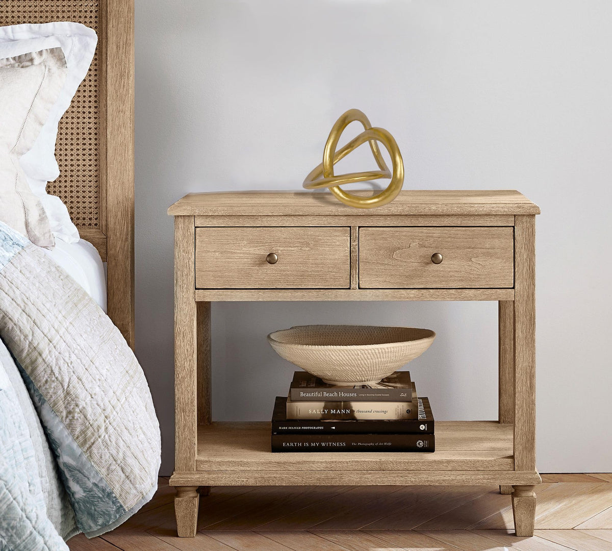 PUHOZN gold knot statue on coffee table elevates living room