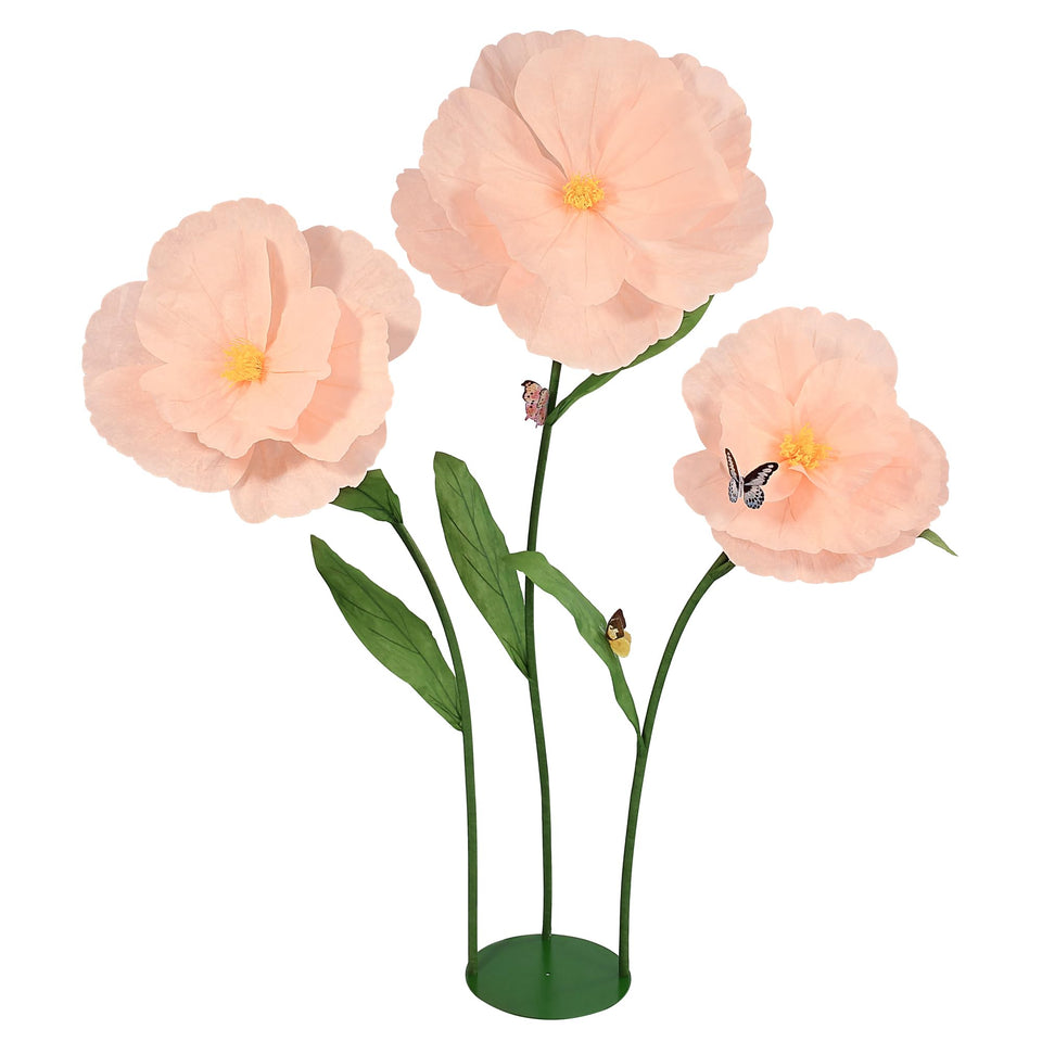 PUIBTOIV giant artificial flower base with an iron stand for stable, long-lasting displays.
