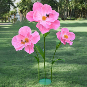 PUIBTOIV pink EVA flower with flexible stem for customizable heights