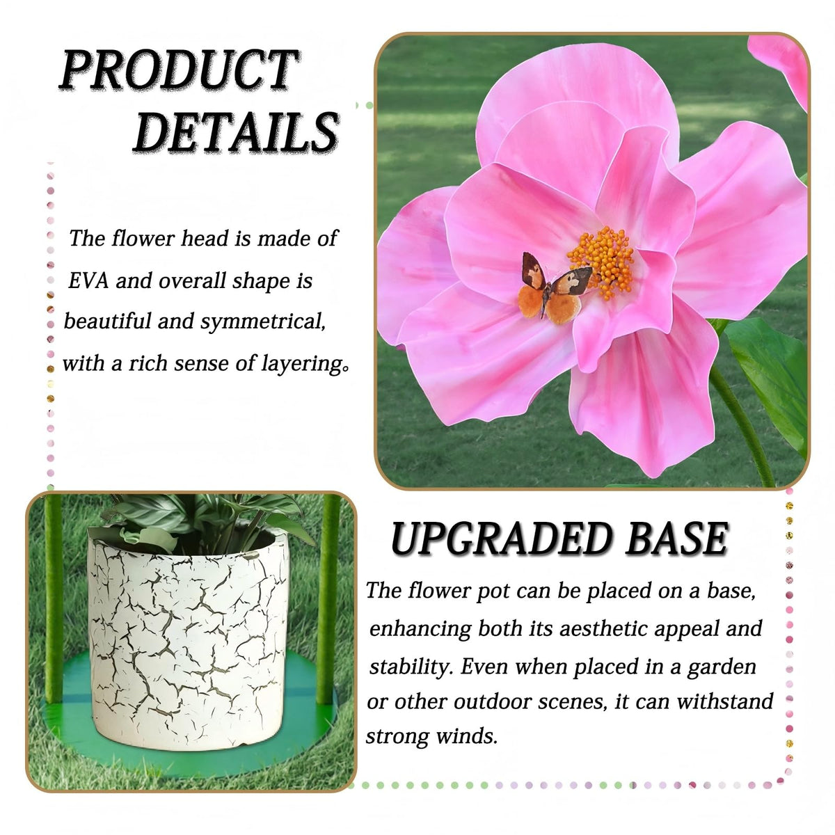 PUIBTOIV pink 16-inch head flower elevates stage decorations