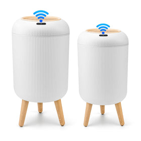 Pukomc 2-pack 12L front view trash can with motion sensor for hands-free use