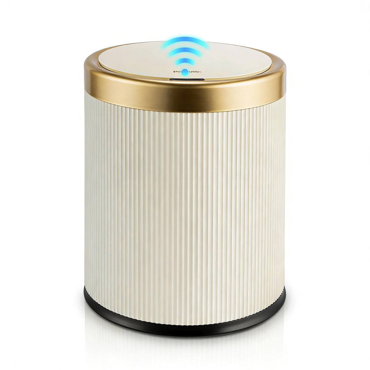 Pukomc bathroom trash can with lid demonstrates hygienic lid action.