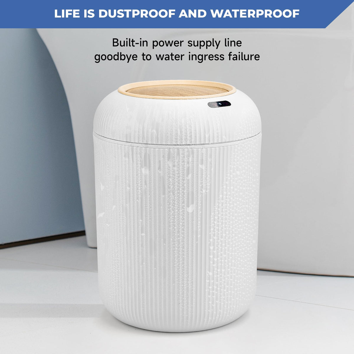 Pukomc smart sensor wastebasket versatile for bathroom, kitchen, office