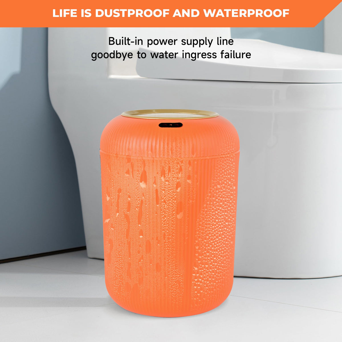Pukomc Nordic-design wastebasket fitting in small spaces