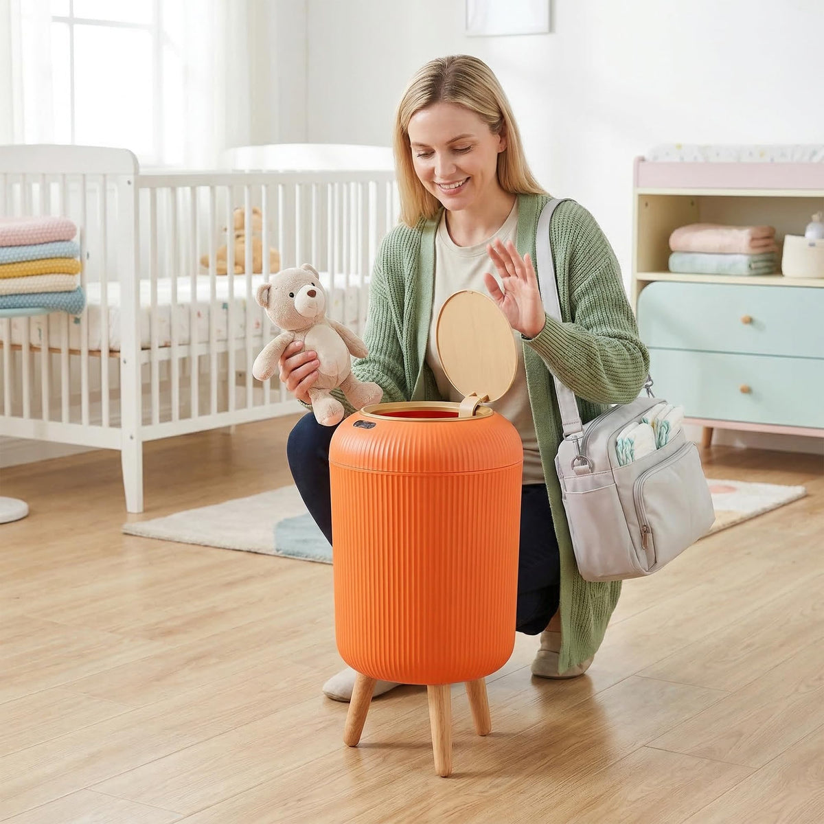 Pukomc waterproof-style wastebasket shell suitable for moisture-prone areas