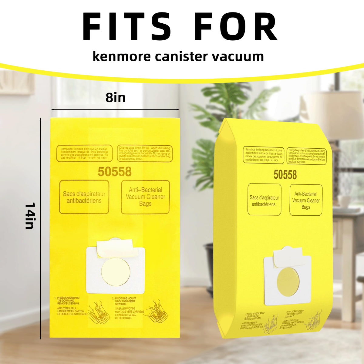 Easy-install Kenmore bag replacement by Pulluty, tool-free
