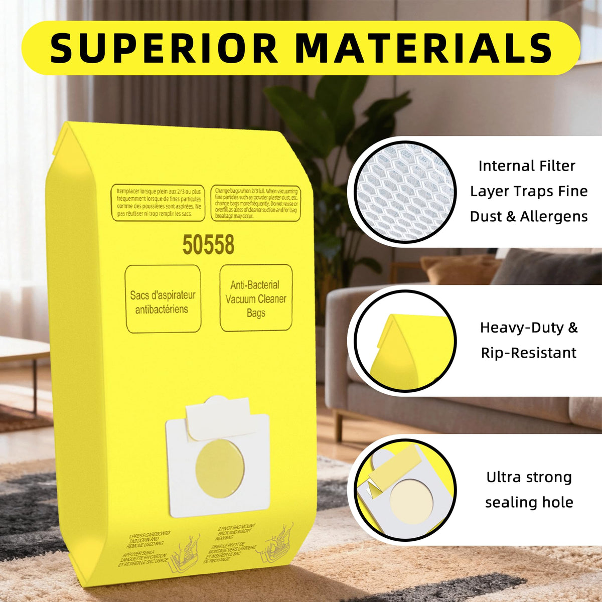 Pulluty multi-layer filtration bags for better debris containment