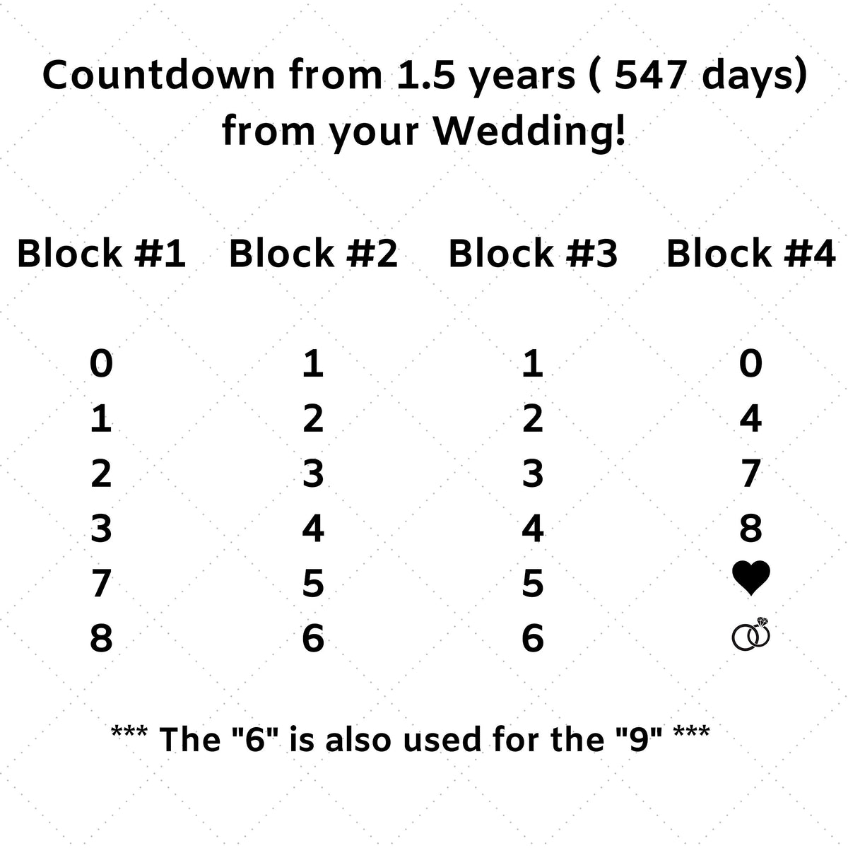 Pulse Brands rustic gray wooden blocks display 547 days with clear contrast for visibility