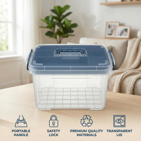 Pulseplay clear medicine organizer bottom compartment shown for larger items