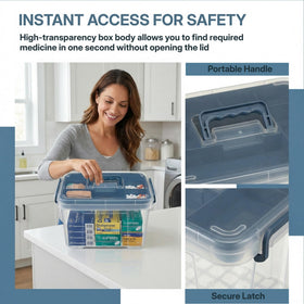 Pulseplay clear medicine organizer with security lock keeps contents secure during transport