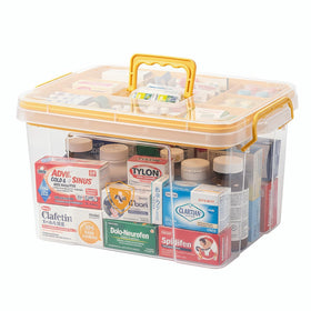 Pulseplay clear medicine storage box handle for easy transport and access