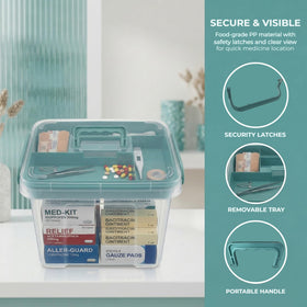 Pulseplay removable tray medicine box helps keep small items neatly sorted.