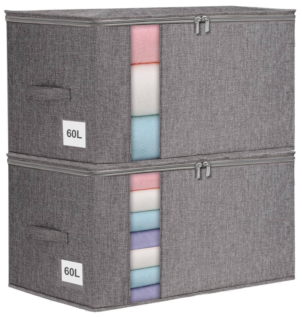 Punemi Comforter Storage Bag with 60L capacity stores bulky bedding and protects from dust.