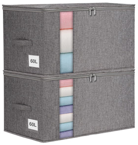 Punemi Comforter Storage Bag with 60L capacity stores bulky bedding and protects from dust.