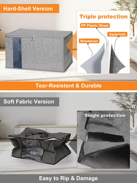 Punemi storage bag with stackable design saves closet space.