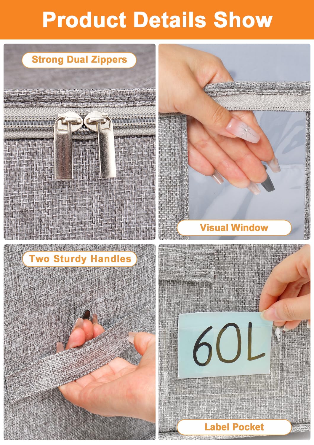 Punemi large-capacity organizer keeps seasonal bedding organized and ready.