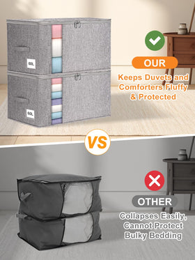 Punemi Comforter Storage Bag features a clear window and durable zipper for quick checks.