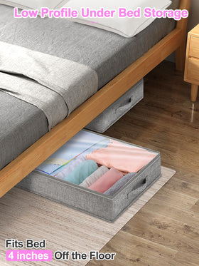 punemi foldable under-bed storage folds flat when not in use to save space.
