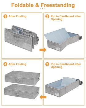 Punemi grey under-bed storage bag fits under bed for space-saving organization.