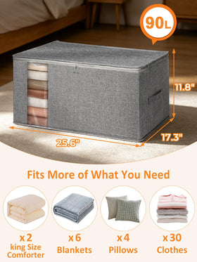 Punemi durable zipper ensures smooth access to stored quilts and pillows