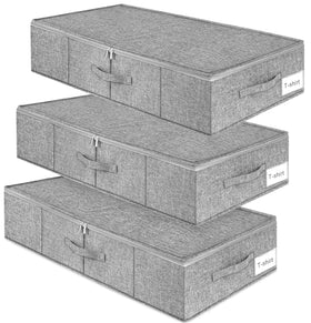 Punemi under-bed storage three-pack with lid for dorm organization.