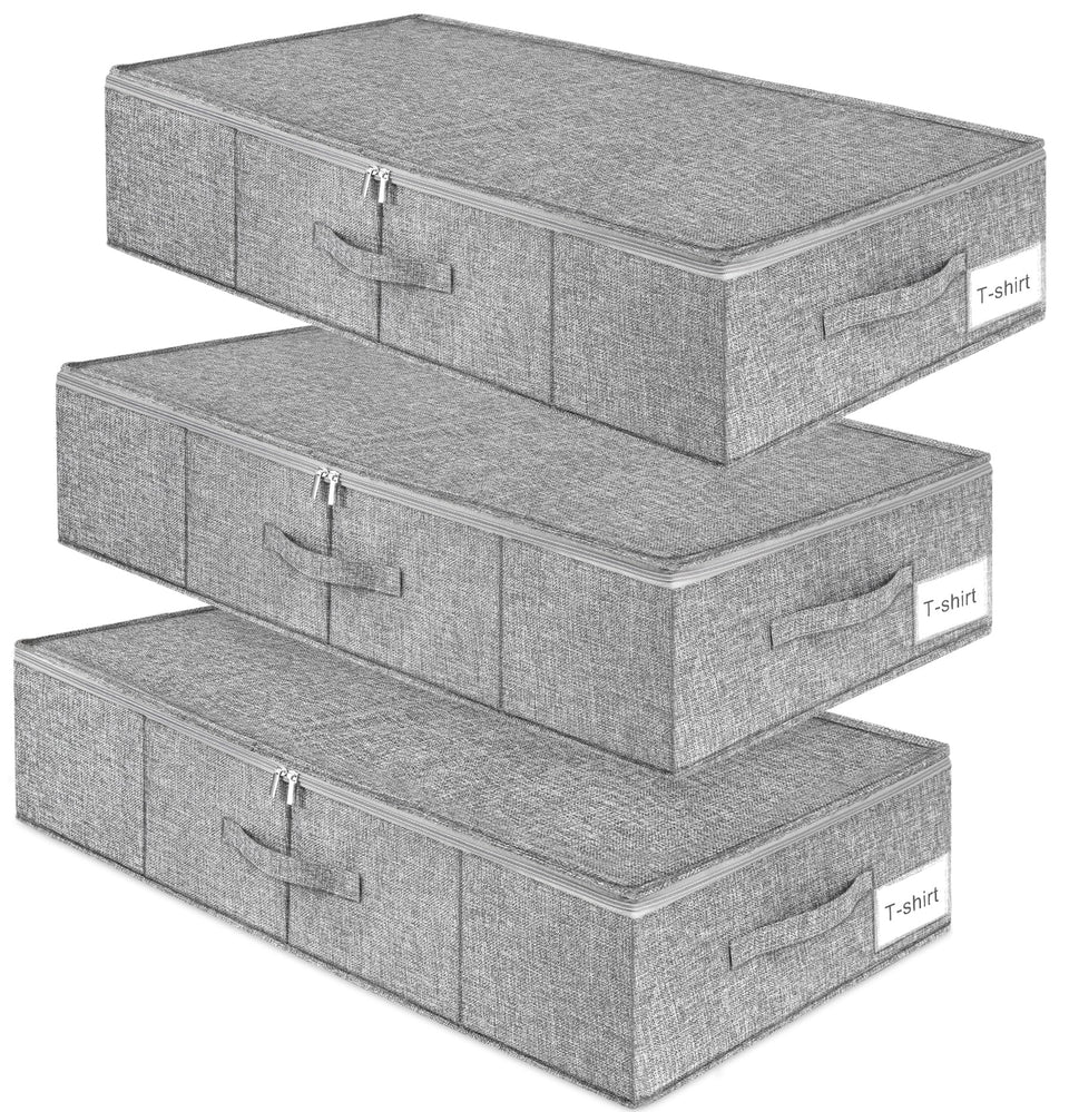 Punemi under-bed storage three-pack with lid for dorm organization.
