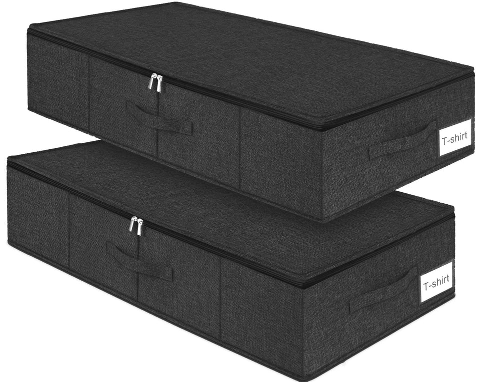 Punemi under-bed storage bag with lid in a 2-pack for dorm closet organization.