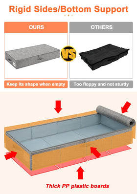Punemi under-bed storage, dimensions 33.5 in L, 15.8 in W, 5 in H