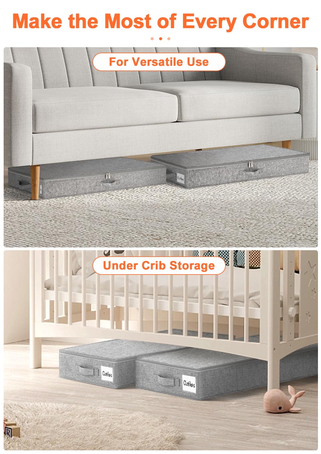 Punemi under-bed storage with sturdy sides maintaining shape