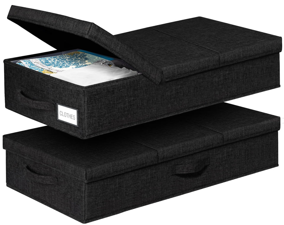 punemi under-bed storage two-pack with lids keeps items organized and accessible