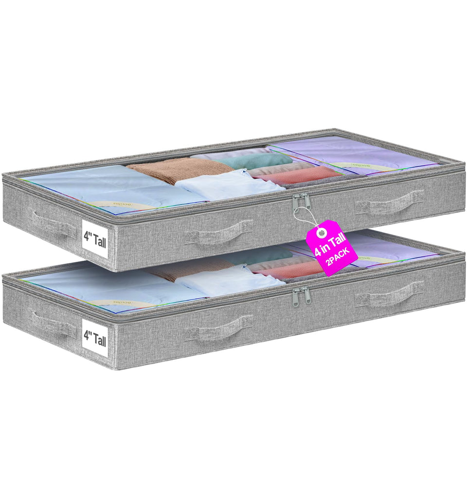 punemi under-bed storage bag with soft sides and side label pocket for easy organization.