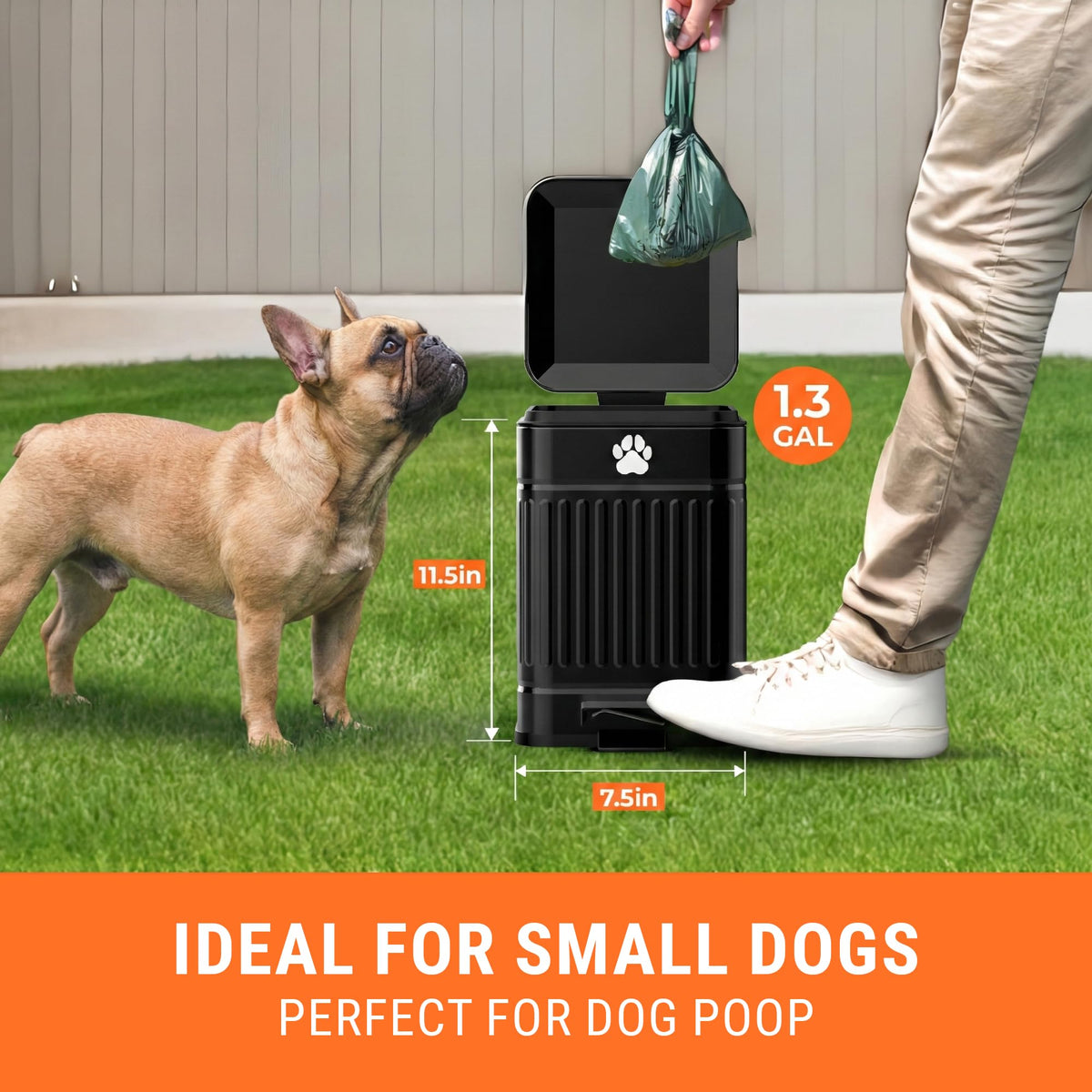 Pupzle outdoor poop bin with pedal enables hands-free waste disposal