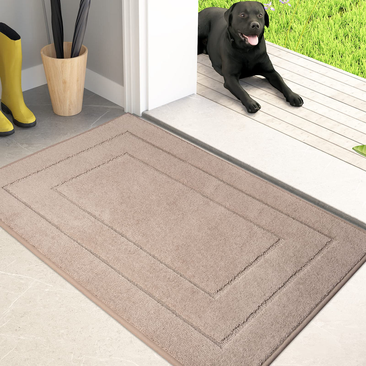 PURRUGS dirt trapping door mat front view for clean entryways and easy clearance.