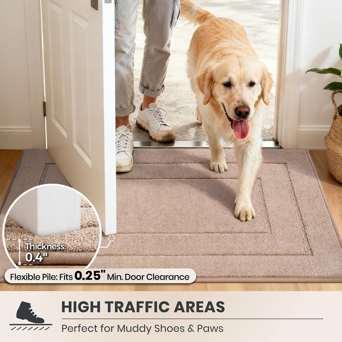 PURRUGS durable pet-friendly entryway mat withstands claws and daily use.