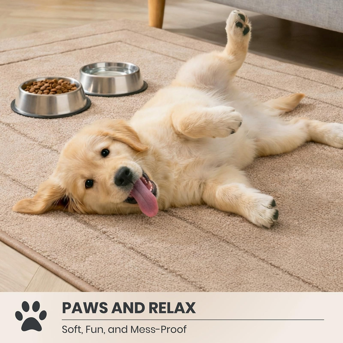PURRUGS entryway rug beige color enhances any foyer while trapping dirt.