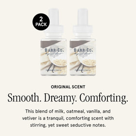Pura Barr-Co original vetiver-soft-note refill adds subtle calm for bedrooms and lounges.