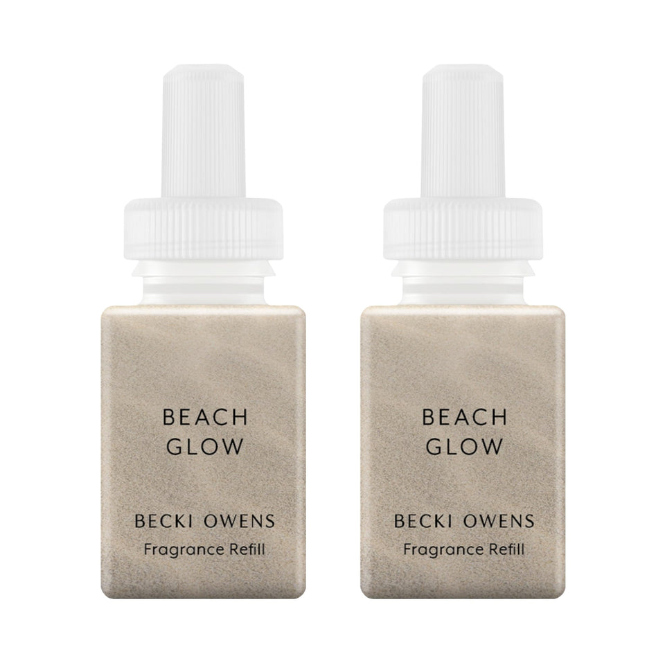Pura Becki Owens Beach Glow diffuser setup for fresh living room ambience.