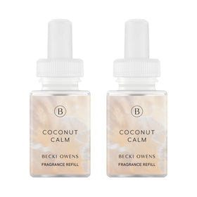 Pura Becki Owens Coconut Calm bottle pour refreshes the room with tropical breeze.