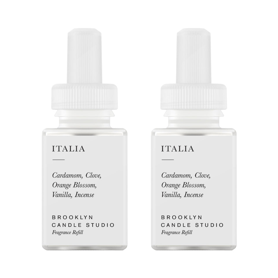Pura & Brooklyn diffusers Italia 2-pack top view highlights long-lasting fragrance