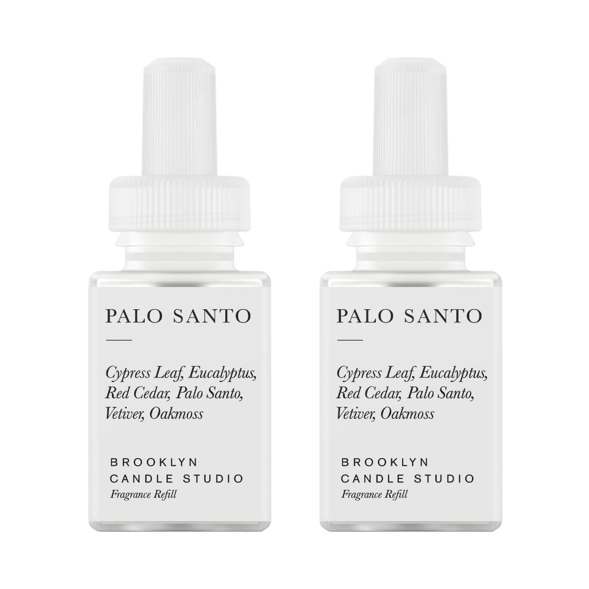 Pura Brooklyn Palo Santo refill bottle delivers long-lasting woody fragrance for shared spaces.